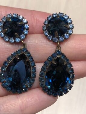 DANNIJO blue crystal tear drop earrings